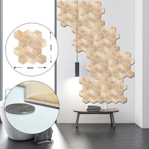 Creatieve 3d zelfklevende PVC zeshoek muursticker mode restaurant badkamer decor keuken slaapkamer tv achtergrond decor 30x30cm