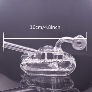 Brûleur à mazout en verre en forme de réservoir 3D créatif, collecteur de cendres, narguilé avec grand bol, conduite d'eau, plate-forme Dab, plates-formes pour fumer, outils