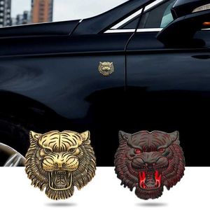 Creatieve 3D Zinklegering Tijger Hoofd Auto Body Stickers Spatbord Embleem Badge Kofferbak Hood Decals Voor Auto Motor Styling Accessoires