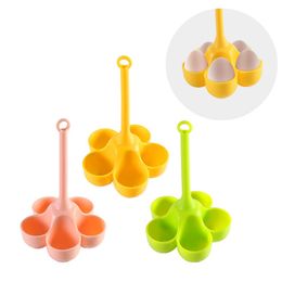 Soporte creativo para cazadores furtivos de huevos de 5 orificios, vaporizador de huevos de silicona, utensilios de cocina para el hogar, resistencia a altas temperaturas, bandejas para huevos hervidos con agua