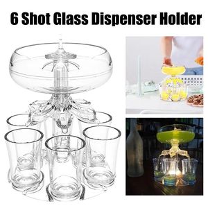 Creatieve 6 S Glas Dispenser Houder Wijn Whisky Bierrek Bar Accessoires Caddy Party Game Drinken Tool 240315
