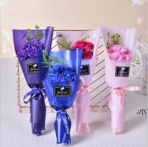 Creative 7 petits bouquets de rose fleur d'oeillet simulation fleur de savon pour le mariage Saint Valentin Fête des Mères Fête des Enseignants CadeauRRD12919