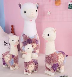 Creatief Alpaca Doll pluche speelgoed schattig sneeuwvlok lam samen met slaapkussen op bed slaapdoekpoppen