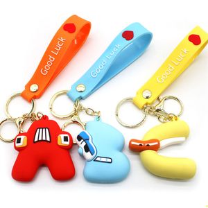 Creatieve alfabet Lore Keychains PVC Silicone schattig mooi meisje de brief ABC Keychain Car Bag Keychain Hanger Klein cadeau E16