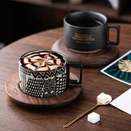 Ensemble De tasses à eau café et thé américain créatif, petit luxe moderne, tasse personnalisée en céramique, Tazas De café, verres EB5BD