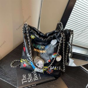 Sac à chaîne créatif et personnalisé pour filles, sac à la mode, édition coréenne d'été 2023, sac seau imprimé, sac à bandoulière