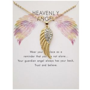 Creative Angel Wings Diamond hanger ketting met witte kaart ketting ketting juwelen accessoires cadeau