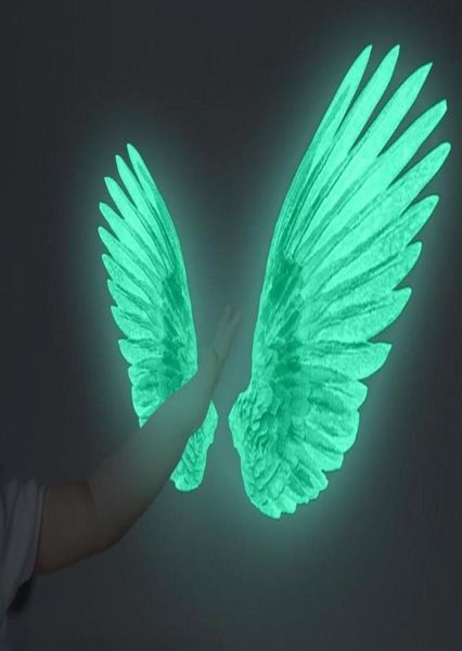 Créative Angel Wings Brinfing Wall Stickers for Kids Room Luminous Mur Sticker Wester pour la chambre Décoration murale du salon pour 8741587