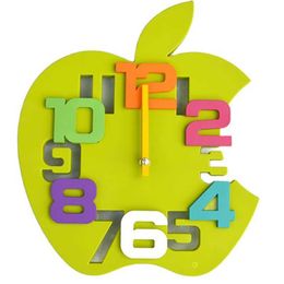 Creatieve Apple Wall Clock Silent Cartoon Woonkamer Kinderkamer Kleuterschool Muurhorloge Home Orologi da Parete Decor SC501 210930