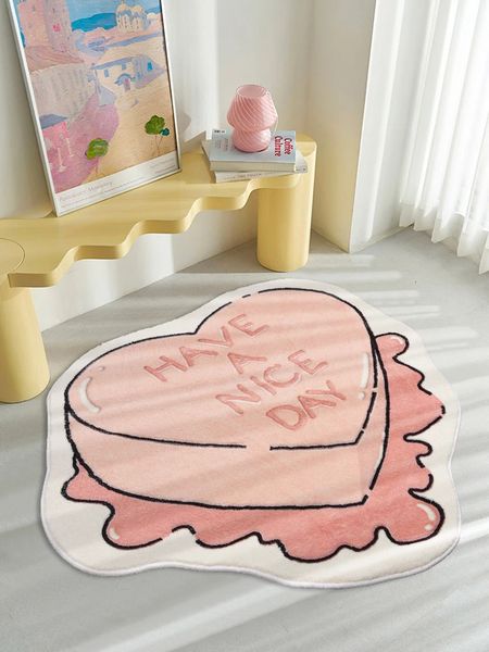 Tapis d'art créatif rose, confortable et doux, pour chambre à coucher, salon, décoration, salle de bain, porte, balcon, Tapis Alfombra 231225