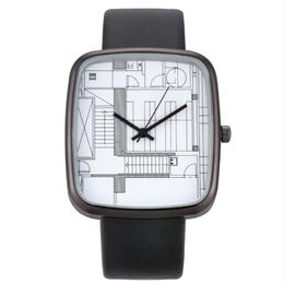 Creative Art Eenvoudige Wijzerplaat Cwp Quartz Dames Horloge WENS Mode Rechthoekige Horloges 36 MM Diameter Graceful Wristwatches263A