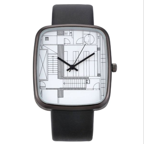 Creative Art Simple Dial CWP Quartz Womens Watch Wish Wish Fashion Rectangular Watches 36 mm de diamètre gracieux montre 281Y