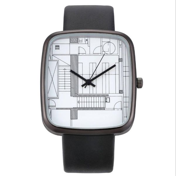 Reloj creativo de cuarzo para mujer cwp con esfera Simple de arte creativo, relojes rectangulares de moda WISH, relojes de pulsera elegantes de 36MM de diámetro 258U