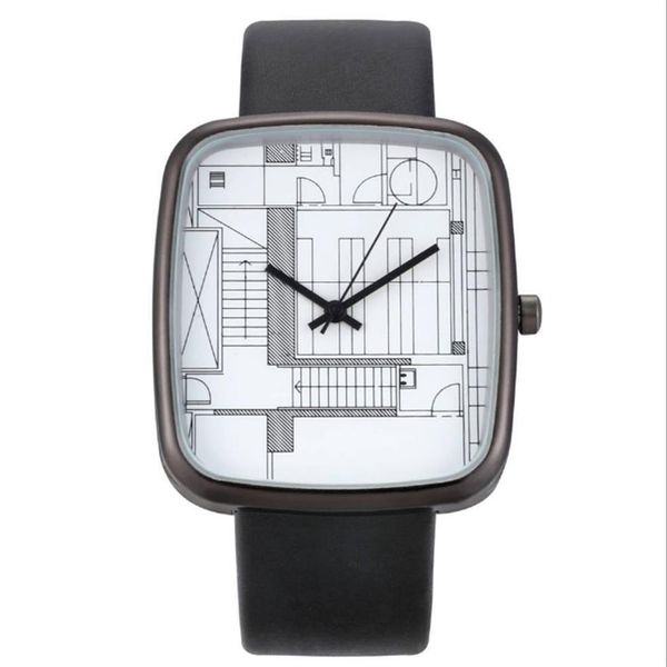 Arte creativo Simple Dial cwp Reloj de cuarzo para mujer WISH Relojes rectangulares de moda 36MM de diámetro Elegantes relojes de pulsera 212p
