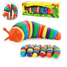 Juguete articulado creativo Slug Fidget 3D educativo colorido alivio del estrés juguetes de regalo para niños juguete de oruga C97