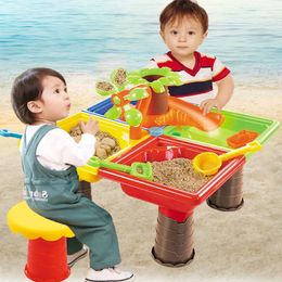 Creatieve Baby Zomer Zand En Water Tafel Box Kids Kinderen Outdoor Strand Waterrad Speelgoed Familie Speelset 240304
