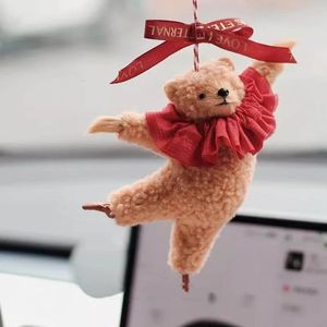 Pendants de voiture ours de ballet créatif adorable suspension de chambre mignonne danse ours de décoration sac de décoration charme à la main