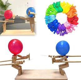 Jeu de ballon de combat en bambou créatif, marionnettes d'escrime en bois pour un combat de ballon passionnant, jouet innovant et amusant, 240314