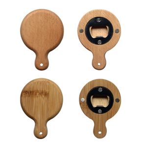 Creatieve bamboe houten fles openers met handvat onderzitter koelkast magneet decoratief bier SN5158