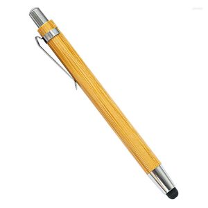 Creatieve bamboe houten capacitieve touchscreen pen afgeronde tip voor pad Android tablet pc tekening stylus business office stationery