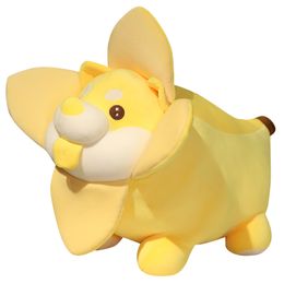 Creatieve bananenhond pluche speelgoed schattige cartoon kawaii gevulde zachte poppen kussen kussen jongens meisjes anti stress kussen voor kinderen kinderen