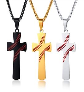 Creatieve honkbal hanger ketting voor vrouwen en mannen roestvrijstalen ketting christelijke religie sieraden geschenk voor lover 1036575