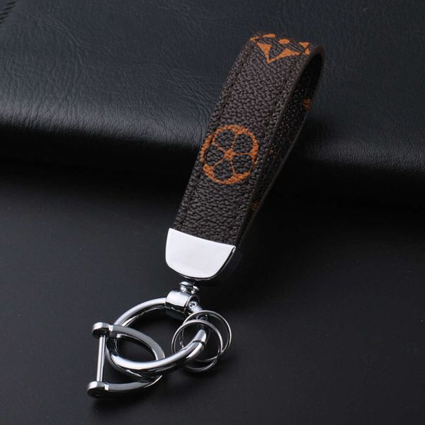 Crésivité Black Rope Mens and Women's PU Leather Car Feynchain