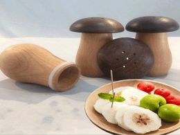Créatif noir noyer hêtre support pour cure-dents cuisine hôtel en bois massif support pour cure-dents salon champignon cure-dents ZZ
