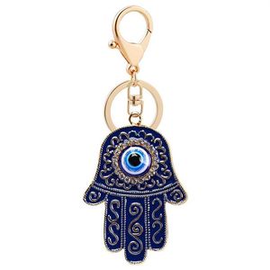 Porte-clés yeux bleus créatifs, breloques pour sac à main, strass en cristal, anneau à la mode, porte-clés de voiture 282N
