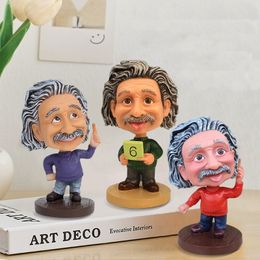 Poupée Bobblehead créative, décoration de voiture, ornements en résine, poupées de personnage Einstein, artisanat, ornements pour la maison