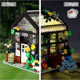 Creatief Bouquet Store House Bookstore Model Bouwsteen Stad Landschap Zomer Tent Coffee Shop Girl Toy Toy Children Cade Gift