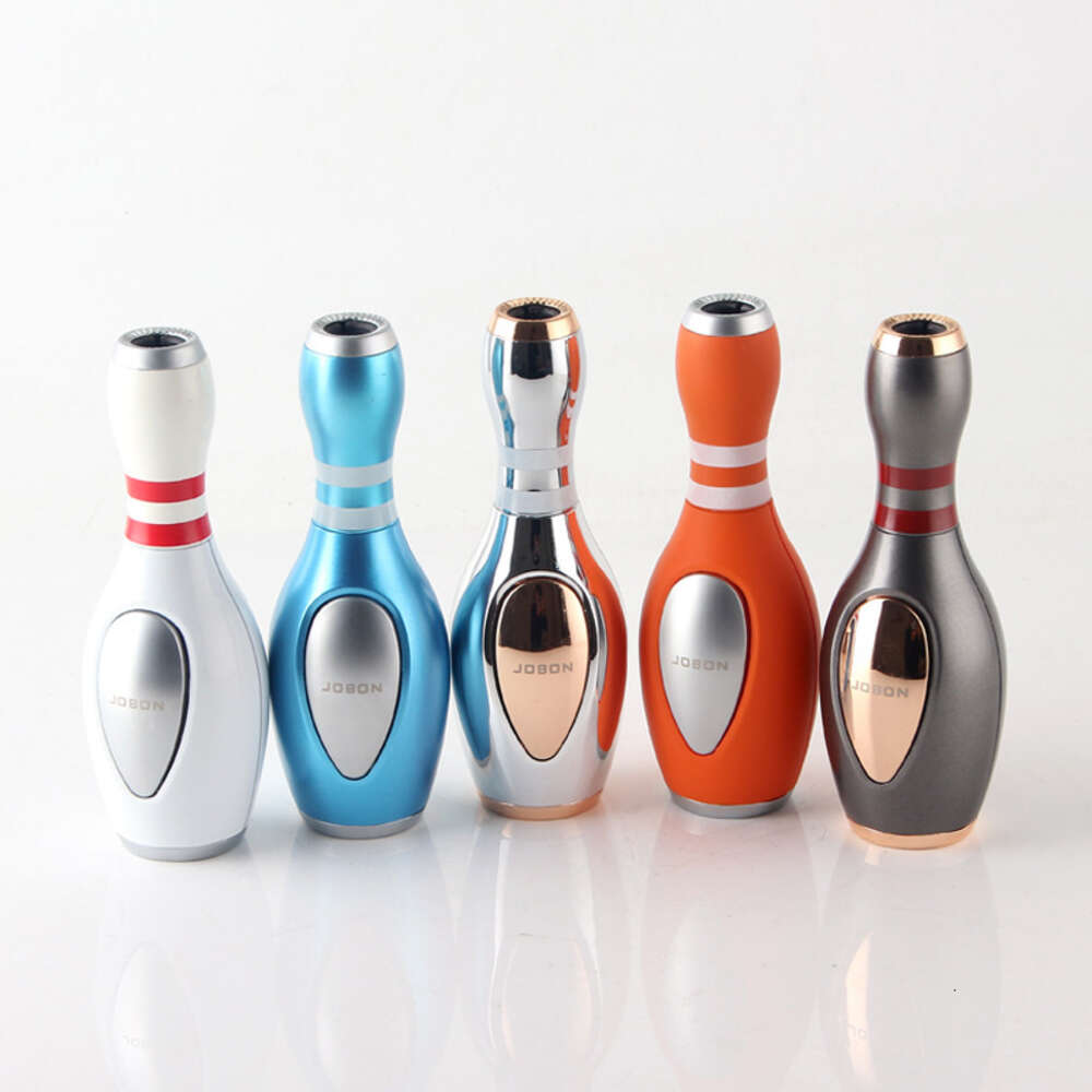 Creative Bowling Shape Jet Flame Torch Lighter Refillable Butane Without Gas Windproof Cigar Lighter Stylish