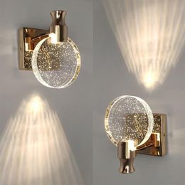 Criativo bolha de cristal lâmpadas parede minimalista sala estar quarto cabeceira arandela espelho do banheiro luz parede frontal fixture280u