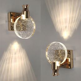 Lámparas de pared de cristal de burbujas creativas, aplique de pared minimalista para sala de estar, dormitorio, mesita de noche, espejo de baño, accesorio de iluminación de pared frontal de 214W