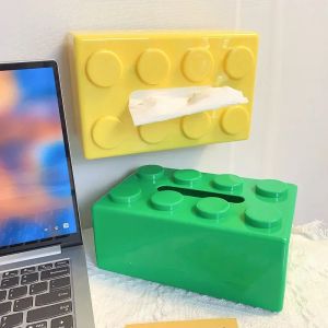 Éléments de construction créatifs avec support de papier malon à printemps Boîtes de serviette de salle de bain Perforation Boîte de serviette de salle de bain