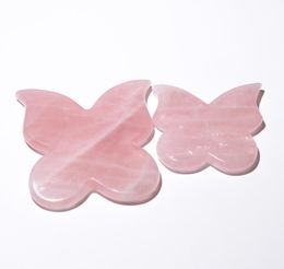 Masseur de cartes de papillon créatif Natural Gua Sha Heldhand Skin Guasha Chinese Butterfly Rose Quartz Straming Massage Tool3678277