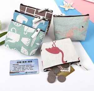 Creative Canvas Munt Portemonnee Flamingo Pocket Money Change Bag Cartoon Kinderen Munt Portefeuilles Leuke Vintage Girls Sleutelhanger Houder