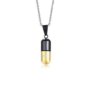 Création Capsule Pilule Pendentif Collier Classic Couple Pendentifs Colliers En Acier Inoxydable Memorial Bijoux Cadeau