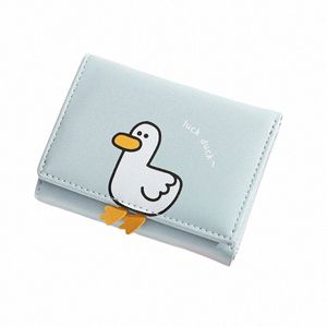 Creative Carto Chance Canard Design Femmes Portefeuille PU En Cuir Titulaire De La Carte Bancaire Kawaii Court Fold Portefeuilles C Clip Femmes Sacs À Main 35z7 #