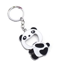 Creatieve cartoonflesopener Keychains Panda Keychain Hanger Corkscrew Portable Home Kitchen Tools GWB15690