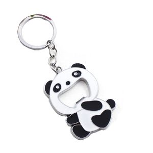 Creatieve cartoonflesopener Keychains Panda Keychain Hanger Corkscrew draagbare home keukengereedschap