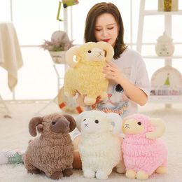 Dessin animé créatif couleur mouton poupée en peluche petit mouton alpaga bébé apaiser poupées enfants cadeau d'anniversaire LA636