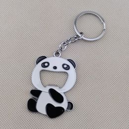 Ouvre-bouteille Panda de dessin animé créatif pendentif porte-clés en alliage de zinc en métal