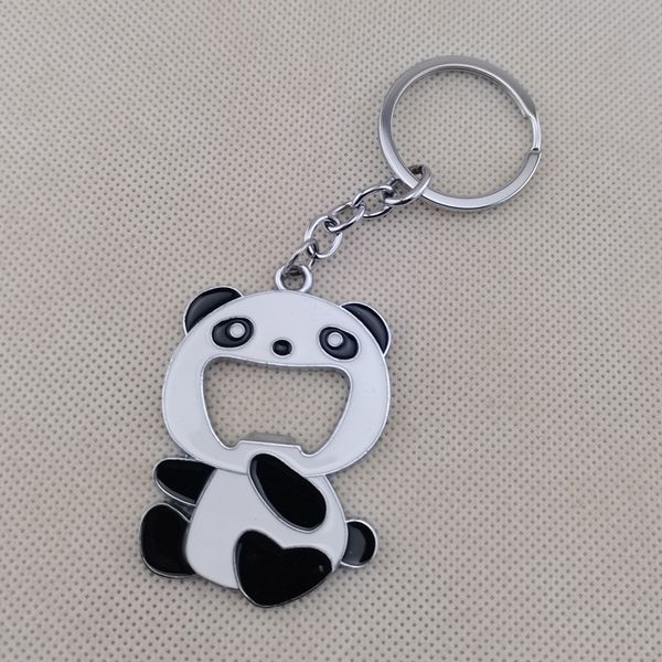 Ouvre-bouteille Panda de dessin animé créatif pendentif porte-clés en alliage de zinc en métal