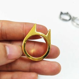 Creatieve Kat Oor Ring Enkele Vinger Gesp Outdoor Zelfverdediging Tijger Ontwerper Wolf Tool Armband Sieraden Ketting Hanger DQMN