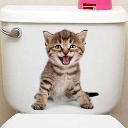 Kreative Katzen-WC-Aufkleber, Heimdekoration, Lochansicht, 3D-Katzen-Wandaufkleber, Badezimmer-Aufkleber, Haustier-Tier-Abziehbilder, PVC-Kunst-Wandposter