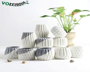 Creatieve keramische diamant geometrische bloemenpot eenvoudige sappige plantencontainer groen plantenbakken kleine bonsai potten huizendecoratie 2105006973