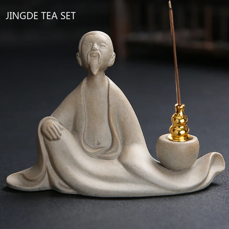 Cerámica creativa de té figura estatua de cerámica adornos de cerámica decoración del jardín de la casa artesanía de escritorio accesorios para la ceremonia del té chino
