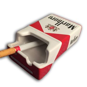 Cendrier en forme de paquet de cigarettes de tabac en céramique créative, nouveauté publicitaire, cendrier en porcelaine Camel Marbolo, plateau à fumée