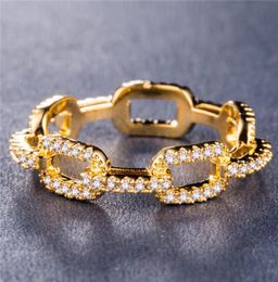 Cadena creativa Damas Anillo de circón para mujeres Ringo de oro rosa plateado Anillo de diamantes de imitación de diamantes de diez rianas Popular Wedding7737874